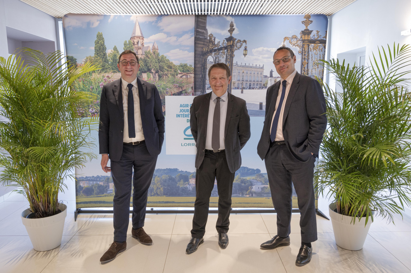 Jean-François Rinfray, directeur général adjoint, Claude Vivenot, président, et Laurent Cazelles, directeur général du Crédit Agricole de Lorraine. (c) CAL