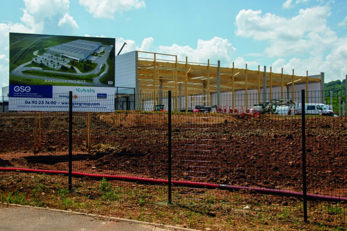 Le futur centre logistique du groupe japonais Kubota, actuellement en construction sur la zone de Metzange, à Thionville. (c) : CAPF.