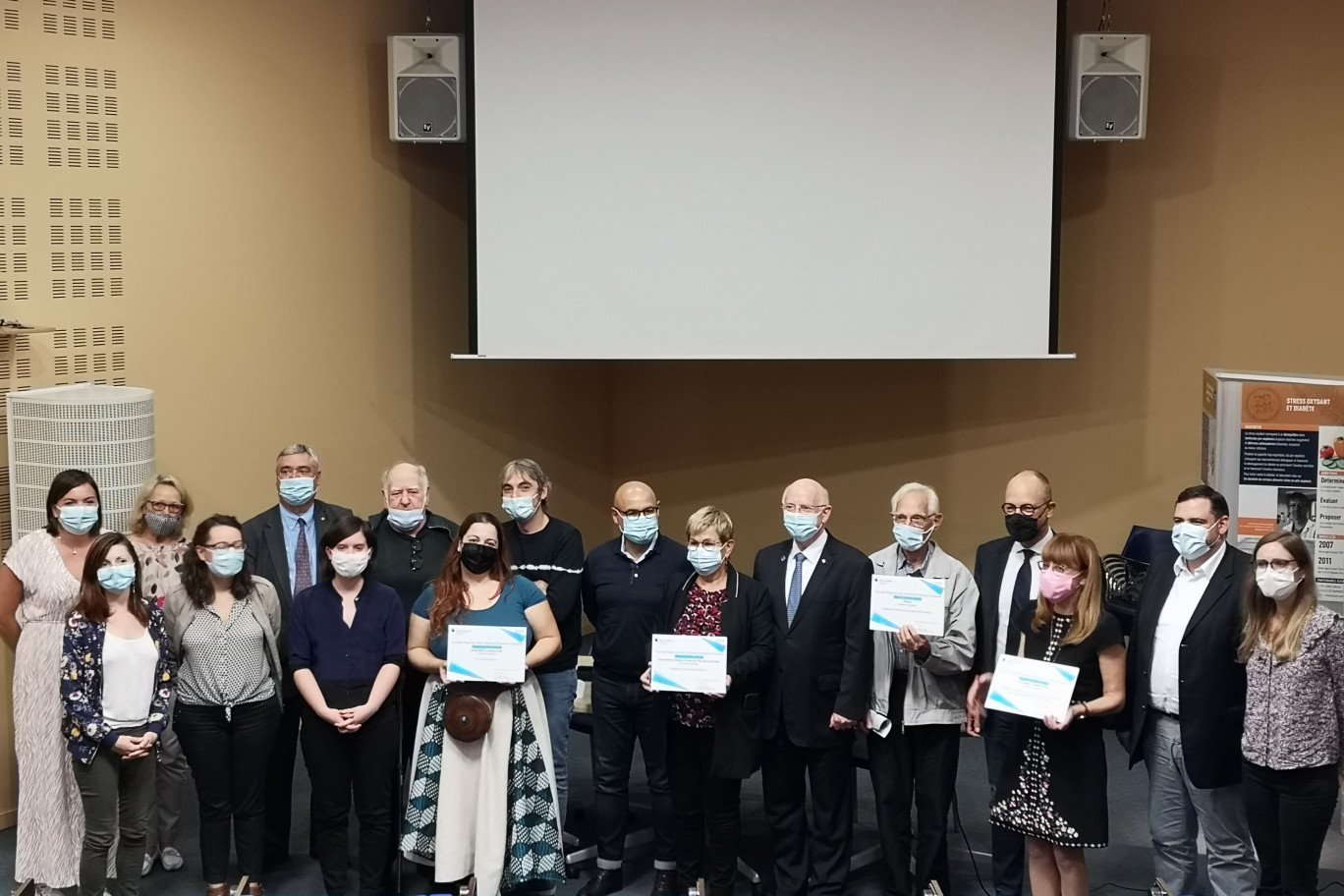 Lors de la cérémonie régionale au Centre européen du Diabète à Strasbourg. (c) DR. 