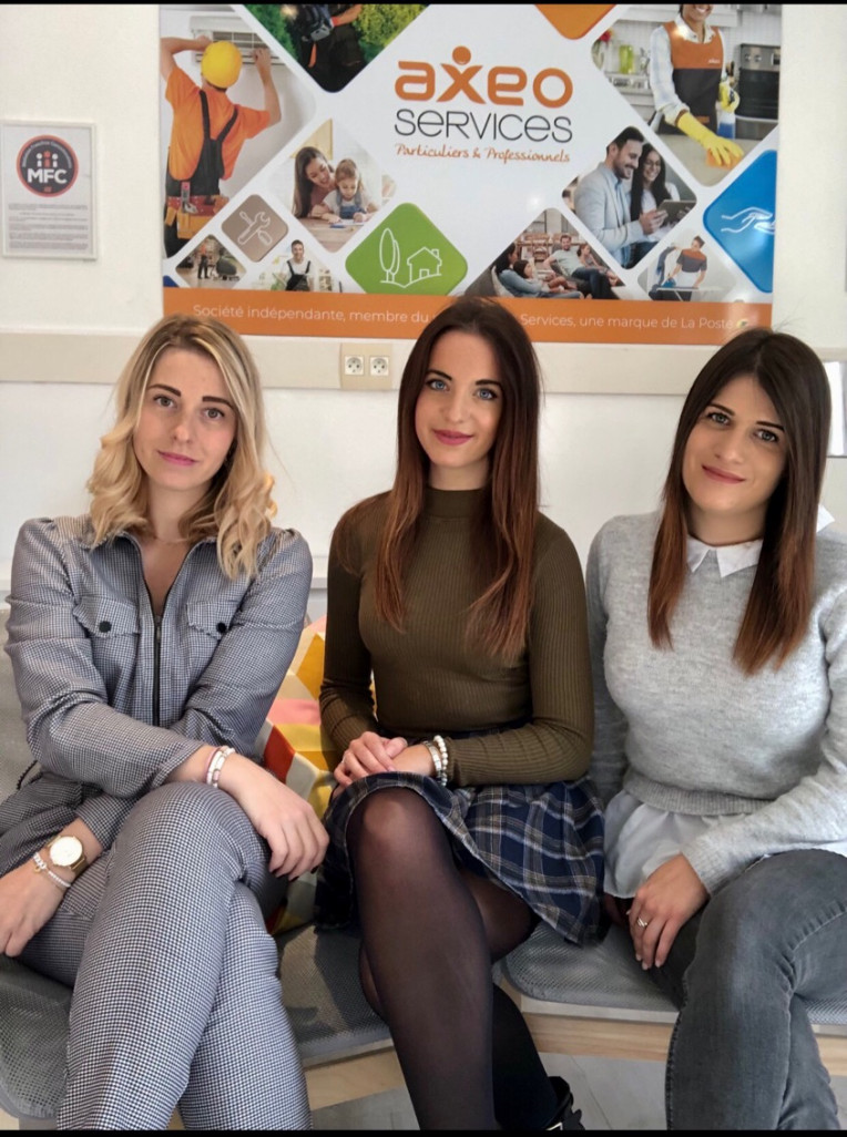 Chloé Lemal, Emeline Moreau et Anaïs Michel, les trois co-gérantes de la franchise messine d'Axeo Services. (c) Axeo Services.