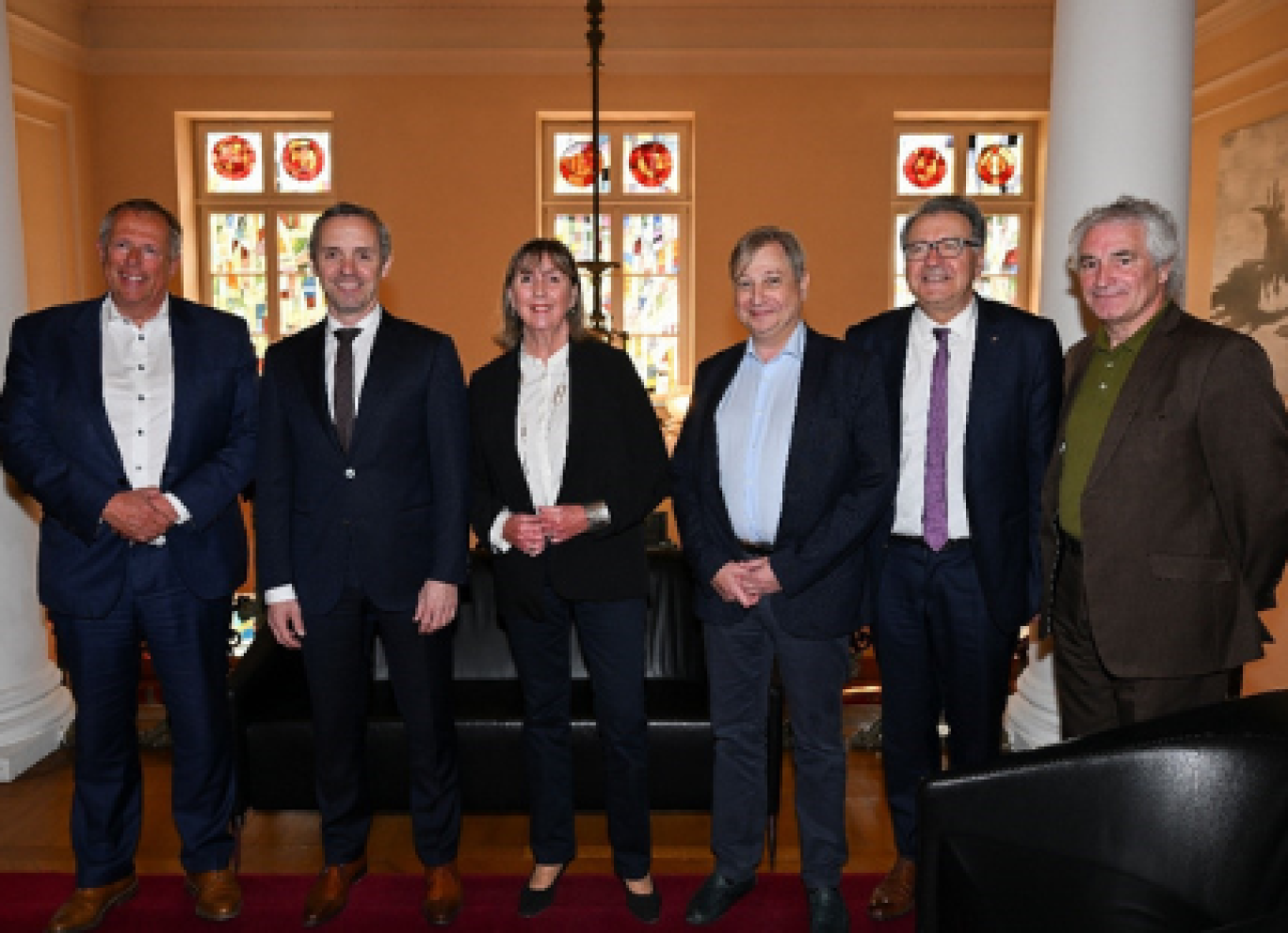 De gauche à droite : Vincent Magnus (Arlon), Georges Mischo (Esch-sur-Alzette), Lydie Polfer (Ville de Luxembourg), François Grosdidier (Metz), Pierre Cuny (Thionville), Jean-Marc Fournel (Longwy).
