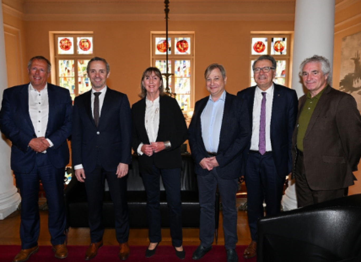 De gauche à droite : Vincent Magnus (Arlon), Georges Mischo (Esch-sur-Alzette), Lydie Polfer (Ville de Luxembourg), François Grosdidier (Metz), Pierre Cuny (Thionville), Jean-Marc Fournel (Longwy). 