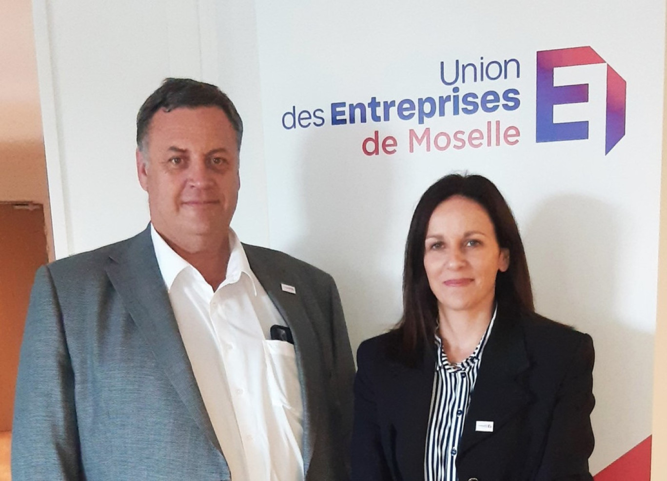 André Bousser, président de l'Union des Entreprises de Moselle, et Catherine Wagner, présidente déléguée, à la tête de l’UE 57 depuis bientôt un an. (c) UE57.
