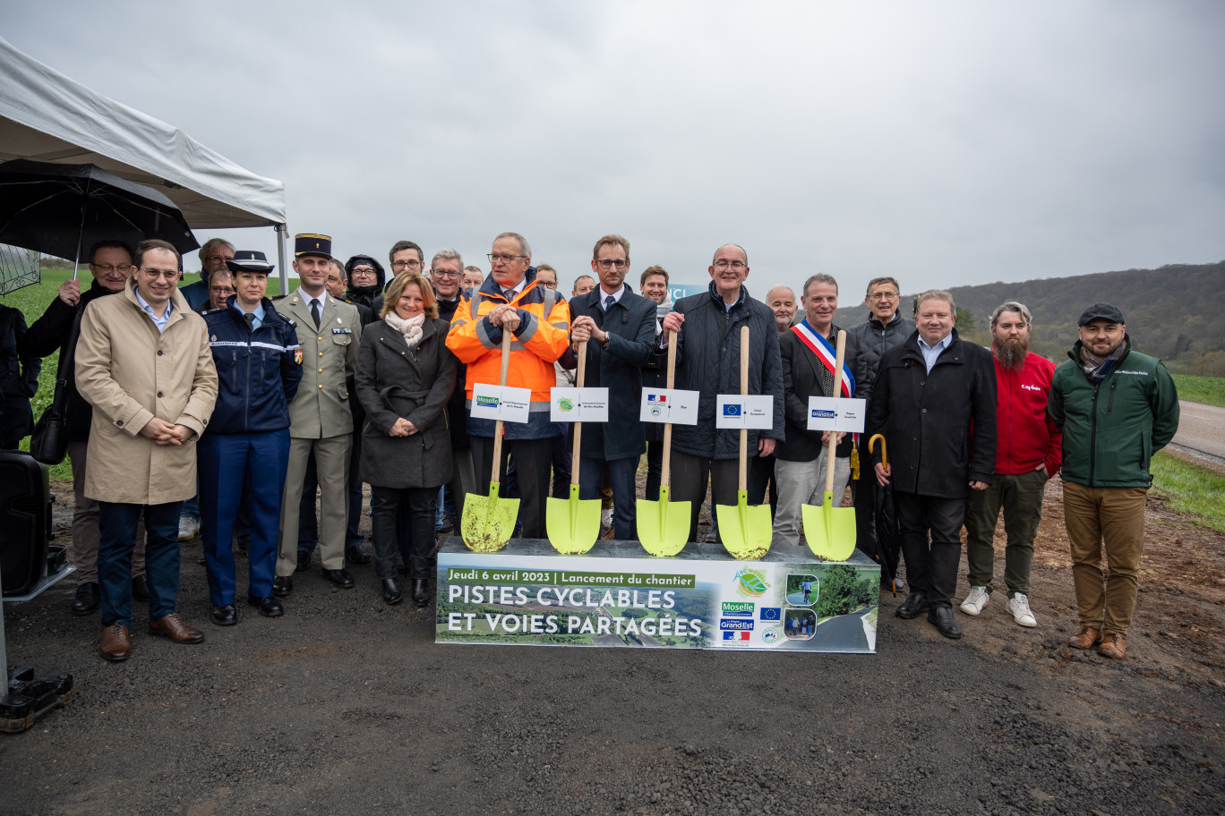 Le chantier des pistes cyclables et voies partagées sur le territoire de l'Arc Mosellan est lancé. © CCAM.