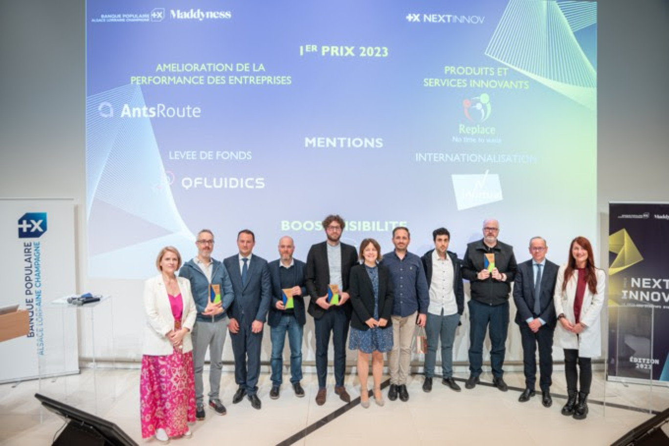 Les 5 start-up et entreprises distinguées lors de la soirée des Prix «Next Innov 2023». © BPALC.