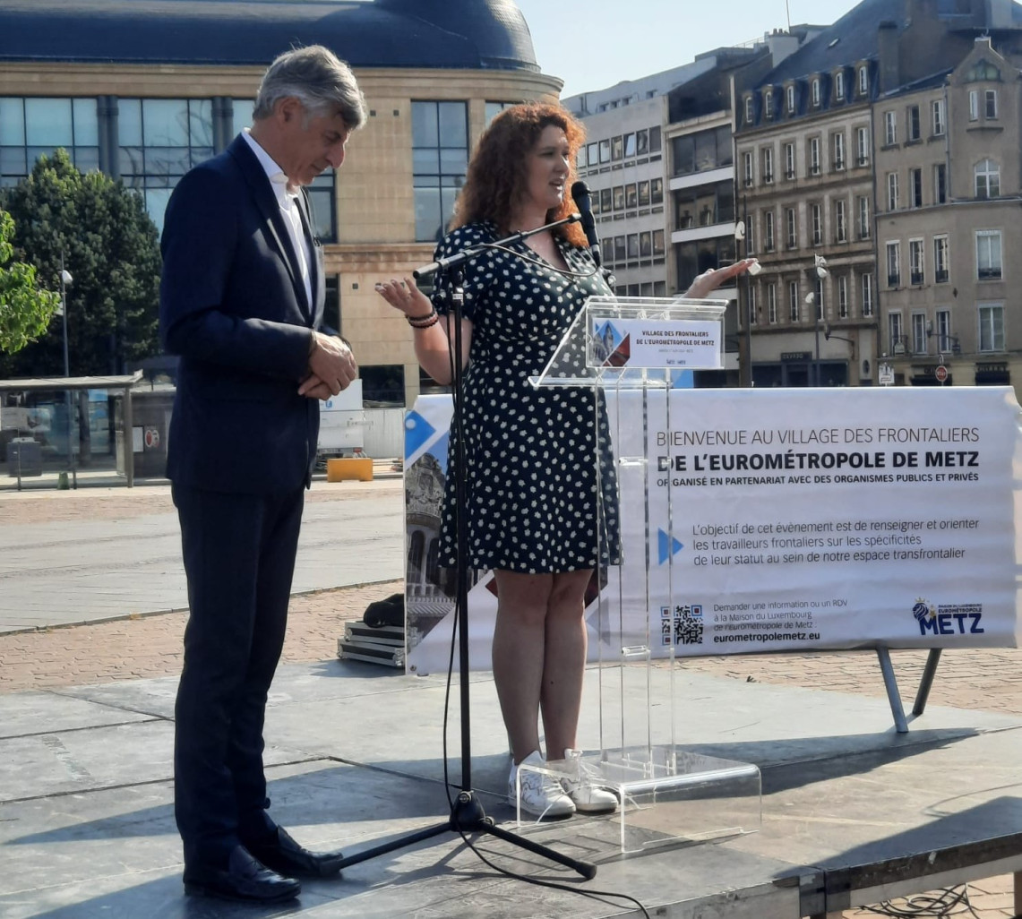 Lors de l'inauguration du Village des Frontaliers. © Eurométropole de Metz.