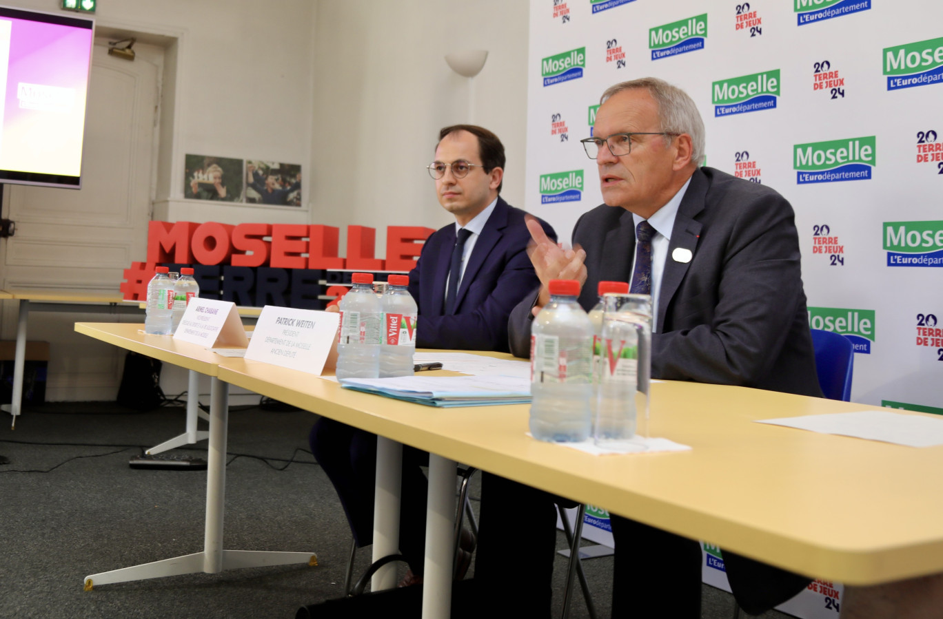 Lors de la présentation des étapes qui composeront le passage de la flamme olympique en Moselle. © CD57.  