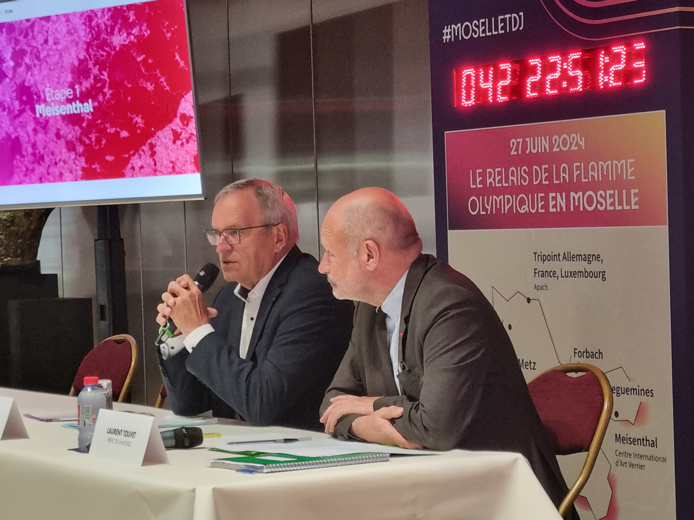 Le président du département, Patrick Weiten, et le préfet, Laurent Touvet, ont présenté la journée olympique du 27 juin.