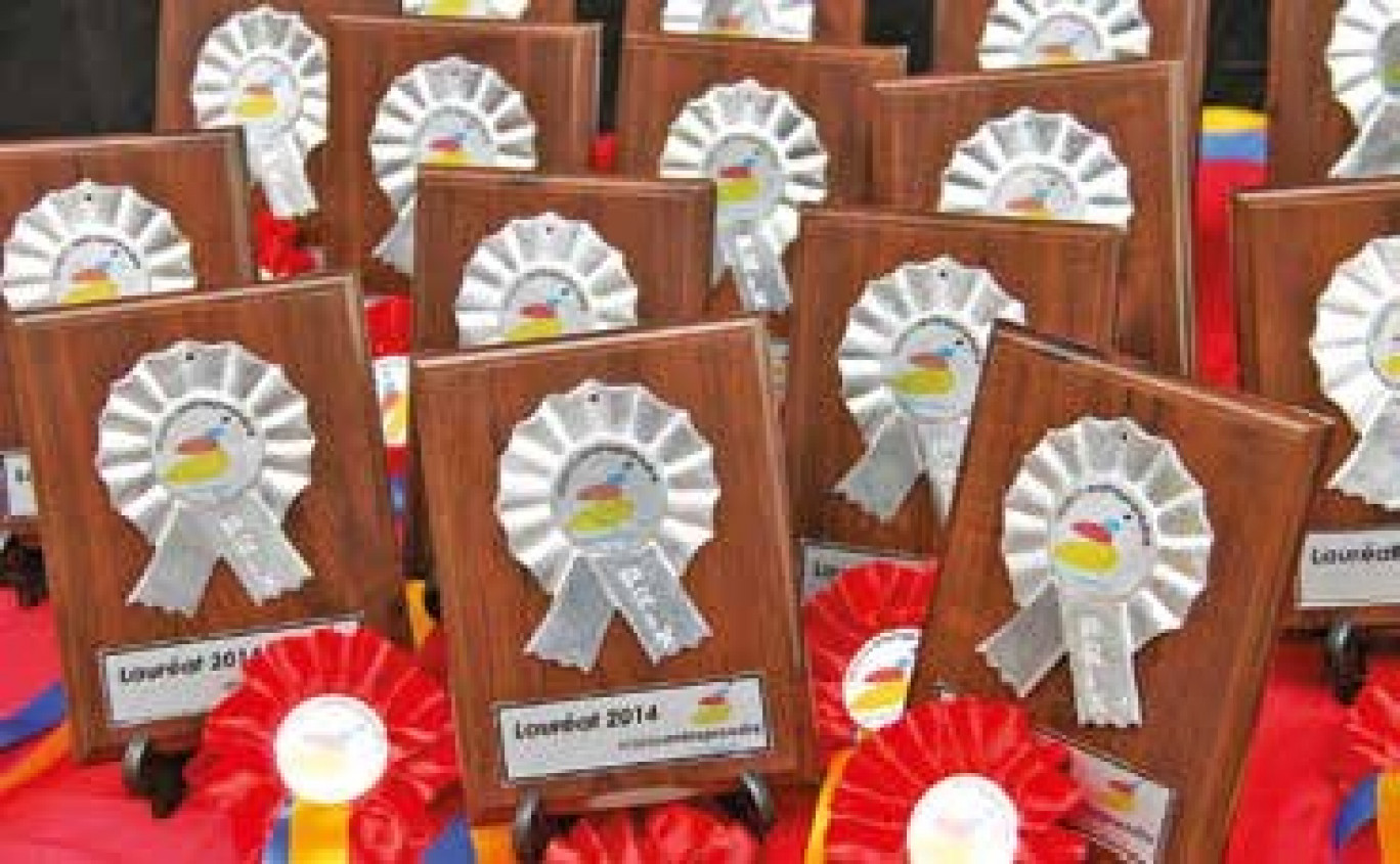 Les fameux trophées de cette édition 2015 attendent patiemment leurs lauréats.