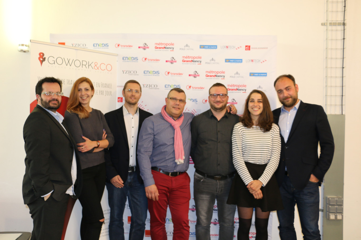 De gauche à droite, Régis Talidec, Irina Rojnova, Raphaël Matte, Stéphane Barber, Alexandre Lemale, Célia Liebel et Stéphane Thioly.