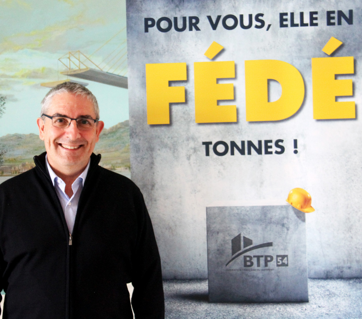 Alban Vibrac vient de succéder à Daniel Cerutti à la présidence de la Fédération du BTP de Meurthe-et-Moselle.